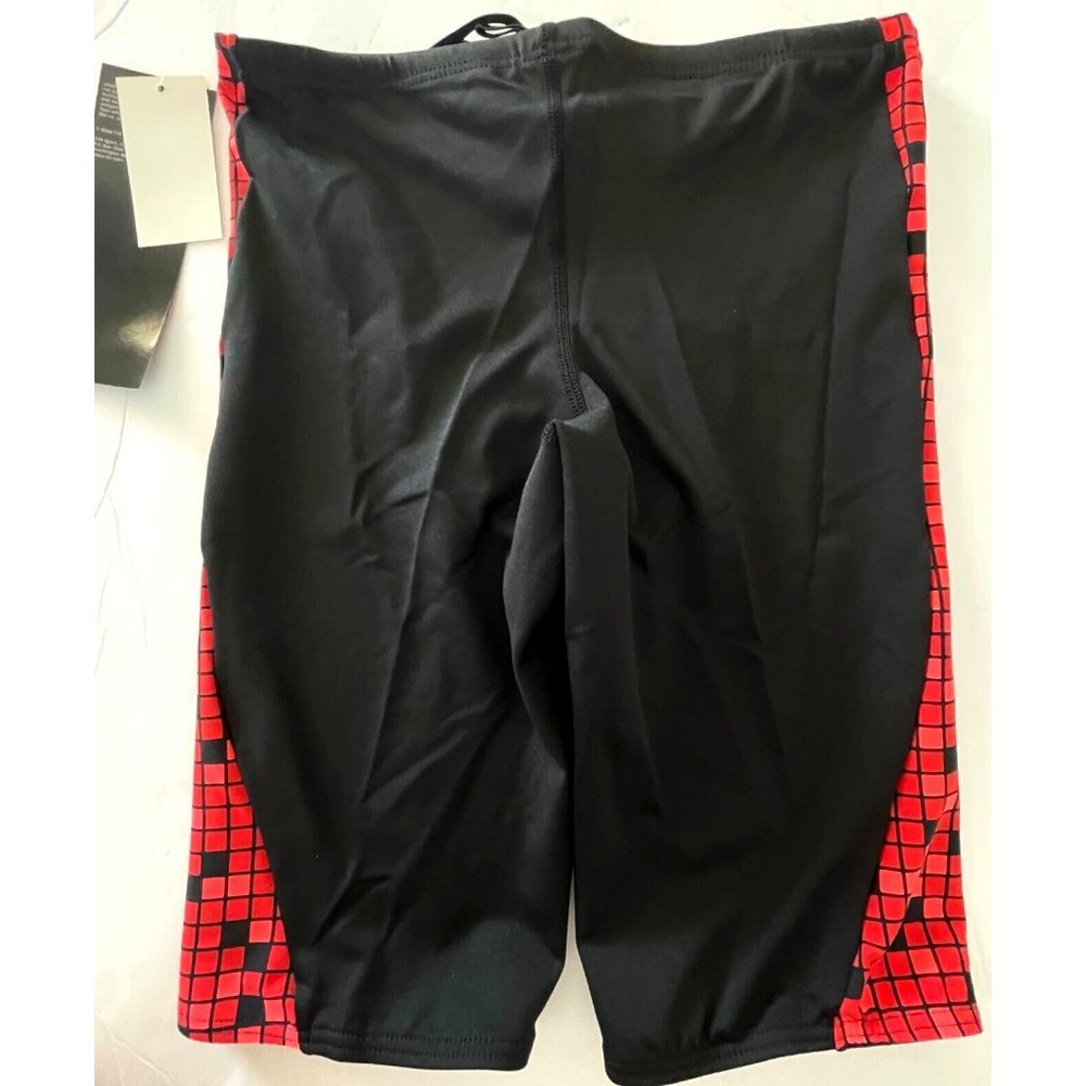 TYR Team Check Legend Splice Jammer Men Swim Black Red - Size 32 - $50 - Picture 2 of 7